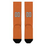 Custom Orange Gray Knee-High Sock