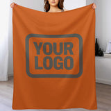 Custom Orange Dark Grey Blanket