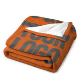 Custom Orange Dark Grey Blanket