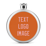 Custom Orange Light Pink Hip Flask