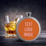 Custom Orange Light Pink Hip Flask