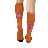 Custom Orange Pink Knee-High Sock