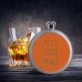 Custom Orange Khaki Hip Flask