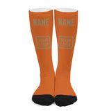 Custom Orange Light Khaki Knee-High Sock