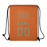 Custom Orange Light Khaki Drawstring Bag