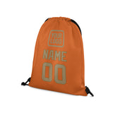 Custom Orange Light Khaki Drawstring Bag