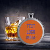 Custom Orange Light Purple Hip Flask