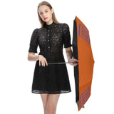 Custom Orange Light Purple Automatic Umbrella