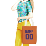 Custom Orange Purple Canvas Tote Bag