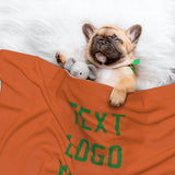 Custom Orange Emerald Green Pet Blanket