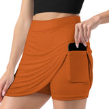 Custom Orange Emerald Green A-Line Skort