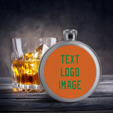 Custom Orange Emerald Green Hip Flask