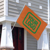 Custom Orange Emerald Green Flag