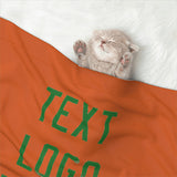 Custom Orange Emerald Green Pet Blanket