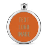 Custom Orange Light Khaki Hip Flask