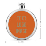 Custom Orange Light Khaki Hip Flask