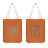 Custom Orange Khaki Canvas Tote Bag