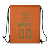 Custom Orange Khaki Drawstring Bag