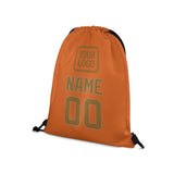Custom Orange Khaki Drawstring Bag
