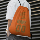 Custom Orange Khaki Drawstring Bag
