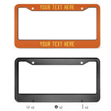 Custom Orange Light Yellow License Plate Frame