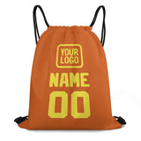 Custom Orange Light Yellow Drawstring Bag