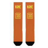 Custom Orange Light Yellow Knee-High Sock