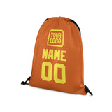 Custom Orange Light Yellow Drawstring Bag