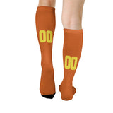 Custom Orange Light Yellow Knee-High Sock