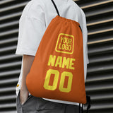 Custom Orange Light Yellow Drawstring Bag