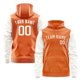 Custom Orange White Hoodie