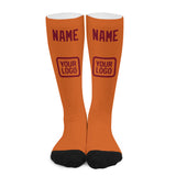 Custom Orange Crimson Red Knee-High Sock