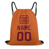 Custom Orange Crimson Red Drawstring Bag