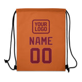 Custom Orange Crimson Red Drawstring Bag