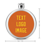 Custom Orange Gold Hip Flask
