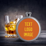 Custom Orange Gold Hip Flask