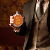 Custom Orange Gold Hip Flask