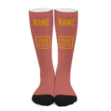 Custom Copper Rose Yellow Knee-High Sock