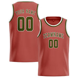 Custom Copper Rose & Olive Colors Design Sports Basketball Jersey