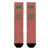 Custom Copper Rose Emerald Green Knee-High Sock