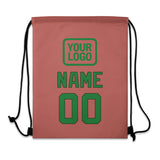 Custom Copper Rose Emerald Green Drawstring Bag