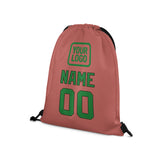 Custom Copper Rose Emerald Green Drawstring Bag