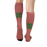Custom Copper Rose Emerald Green Knee-High Sock