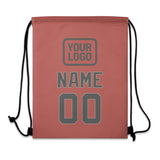 Custom Copper Rose Dark Grey Drawstring Bag