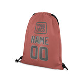Custom Copper Rose Dark Grey Drawstring Bag