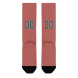 Custom Copper Rose Dark Grey Knee-High Sock