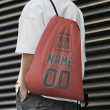 Custom Copper Rose Dark Grey Drawstring Bag