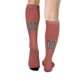 Custom Copper Rose Dark Grey Knee-High Sock