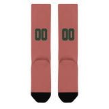 Custom Copper Rose Dark Green Knee-High Sock