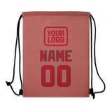 Custom Copper Rose Red Drawstring Bag